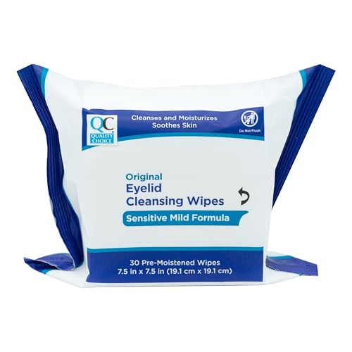 Quality Choice Eyelid Cleansing Wipes, 30-Count Individually Wrapped for Sensitive Eyes
