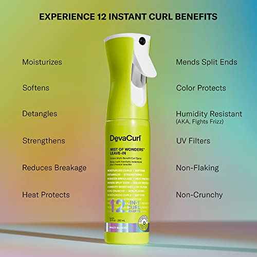 DevaCurl Mist Of Wonders Leave-In Multi-Benefit Curl Spray | Continuous Mist Spray | 12-in-1 Curl Benefits
