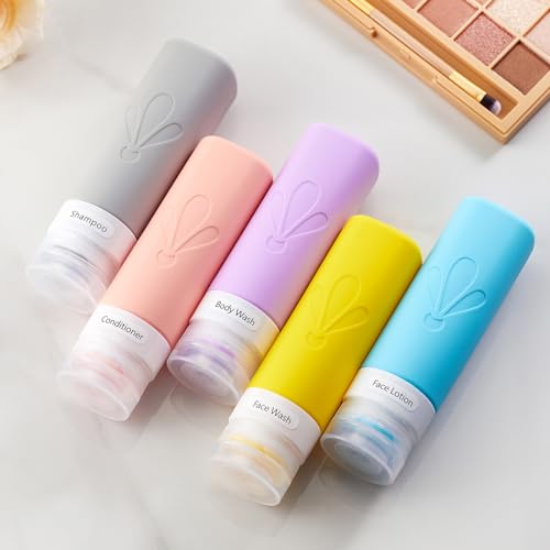 TSA Approved Travel Bottles 3oz Leak Proof Silicone Toiletries