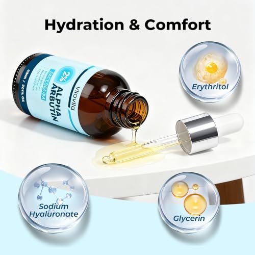 2% Alpha Arbutin Face Serum (2 Fl oz), Alpha Arbutin 2% + HA for Men and Women, Face Serum with Niacinamide & Tranexamic Acid, Hydrating Facial Serum with Centella, Ginseng & Hyaluronic Acid