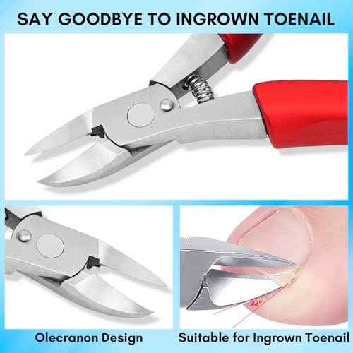 Makartt Toenail Clippers, 5-in-1 Stainless Steel Nail Clipper Set for Thick or Ingrown Toenails, Professional Removal Kit for Men, Women & Seniors