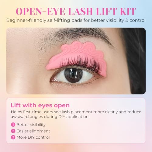 Lash Lift Kit At-Home | Open-Eye DIY Eyelash Perm with Silicone Pads