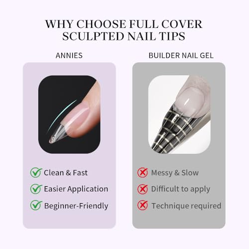 Clear Short Almond Shaping Fake Nails - 320-Piece Builder Tips