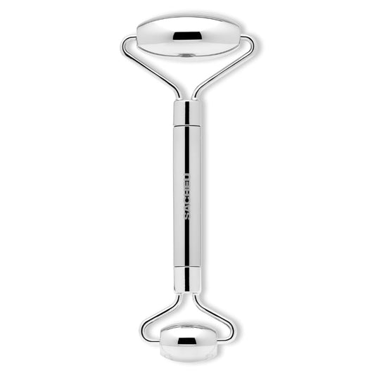 Sacheu Stainless Steel Face Roller Skin Care and Lymphatic Drainage — Cooling Metal Roller for Puffiness, Wrinkles, and Face Lifting, Dual-Sided Facial & Eye Massager with Travel Pouch