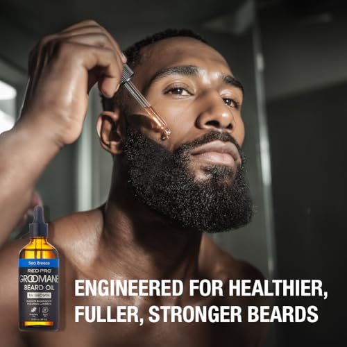 Red by Kiss Groomane Beard Oil, Rosemary Oil & Biotin, Promotes Full, Healthy Look Beard Strengthen Facial Hair, Reduces Breakage (3 fl.oz, Sea Breeze)