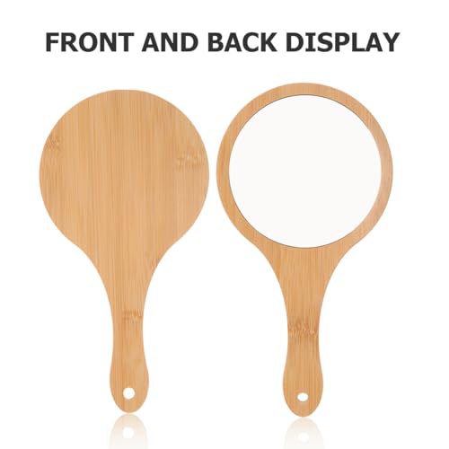 GALPADA Bamboo Hand Mirror - Portable Travel Makeup & Grooming Mirror