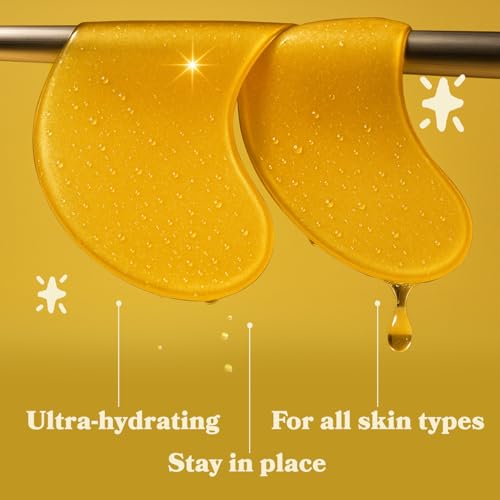 Gold Under Eye Patches for Puffy Eyes & Dark Circles (20 Pairs)