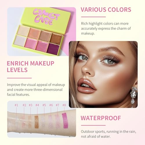 Aseawave 8-Color Cream Blush Palette | Waterproof & Buildable