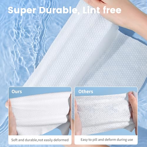 MSQ Face Towels, Disposable Face Towels, 60 Count Makeup Remover Dry Wipes, Soft & Skin Friendly Facial Towelettes Disposable, Lint- free, 1 Pack