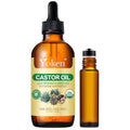 Yoken Organic Castor Oil 4oz - Cold Pressed, Hexane Free