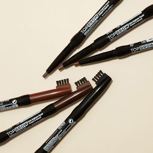 Kiss Eyebrow Pencil Retractable, Coconut Oil, Built-in Brush, Pack of 2