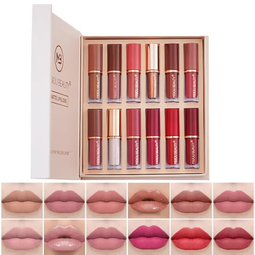 Baorder 12-Piece Matte Liquid Lipstick Set – Waterproof & Long-Lasting