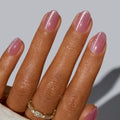 BTArtbox Press On Nails Oval Pink Glitter 32ct - 4 Week Wear