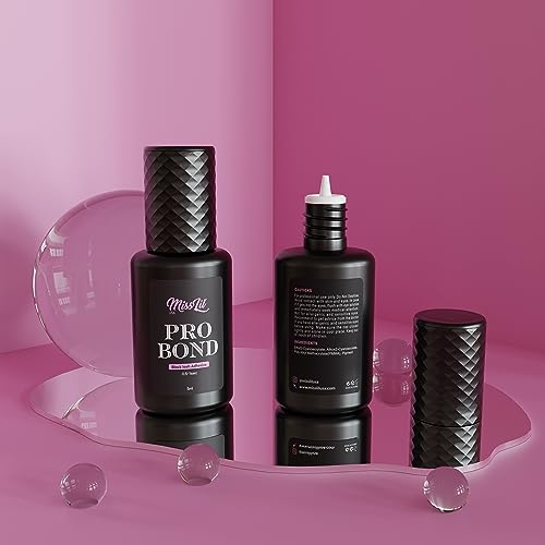 Miss Lil USA Eyelash Extension Glue, Extra Strong Professional Lash Extension Glue (5ml), 0.5-1 Sec Drying Time, 7-8 Weeks Bonding Power, Latex Free Lash Adhesive, Professional Use Only (Black)