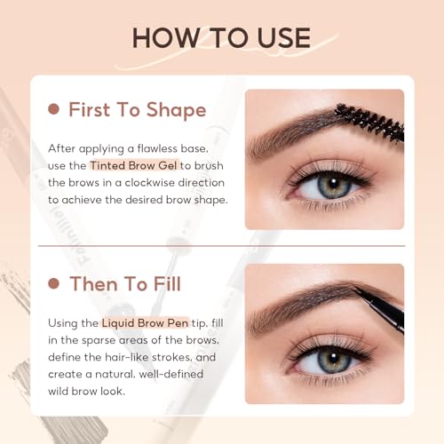 Waterproof Dual-Ended Brow Pen & Mascara - Grey Black