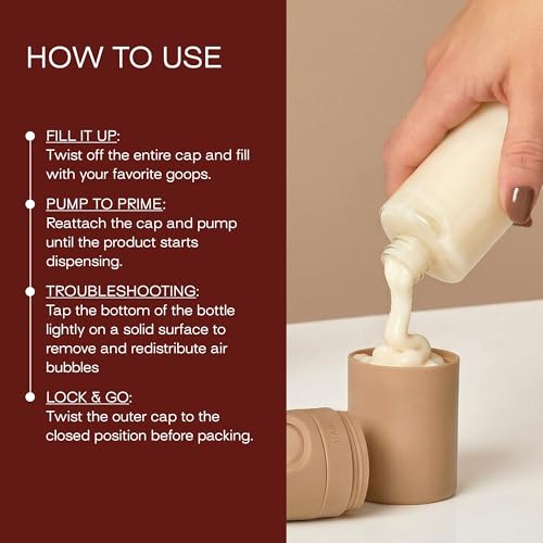 RIES Refillable Travel Toiletry Bottles Set - TSA Approved, Leak Proof