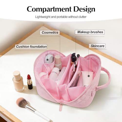 Quilted Makeup Bag Waterproof Cosmetic Organizer 2-Piece Set
