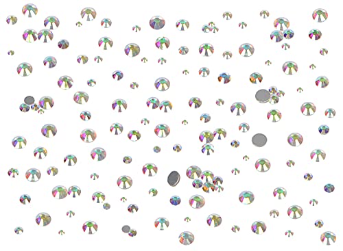 Bymitel 7200 Pieces Glass Flatback Rhinestones - 6 Sizes for DIY Jewelry