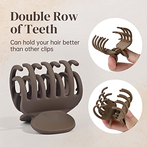 Double Row Claw Clips for Thin Hair, 4-Pack 1.6" Small