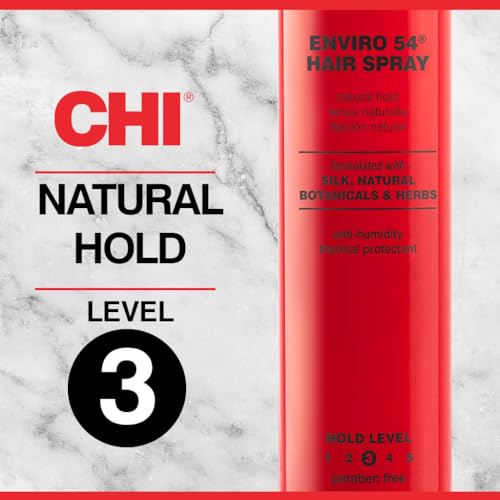 CHI Enviro 54 Hairspray, Natural Hold, Lightweight Spray to Finish & Secure A Variety of Hairstyles, Sulfate & Paraben-Free, 10 Oz