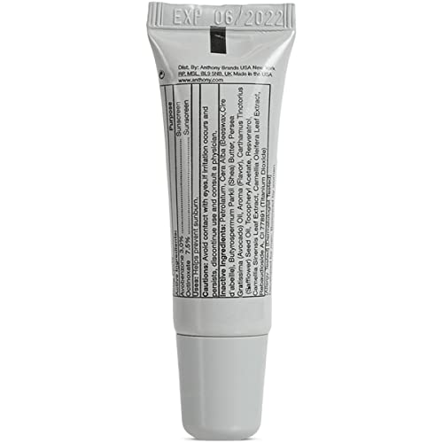 Anthony SPF 25 Lip Balm with Sunscreen for Lips 4-Pack, Contains Green Tea Extract Shea Butter and Vitamin E Moisturizing Repair Treatment for Chapped and Dry Lips Hydrates Protects and Nourishes Lips