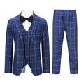 SWOTGdoby Boys Suits 3 Pieces Formal Suit Set Plaid Blazer Vest Pants Slim Fit Suit Jacket for Wedding Party