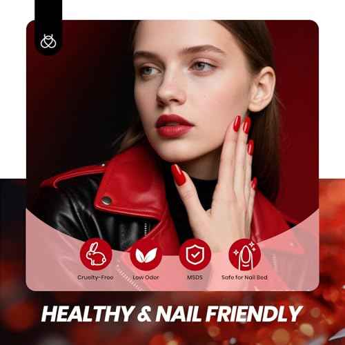 Beetles Red Jelly Gel Nail Polish Set - Luminous Ruby Jelly Gel Polish, 6 Colors Christmas Burgundy Gel Nail Kit Sheer Red Neutral Translucent Effect Soak off UV DIY Salon Manicure Gift for Women