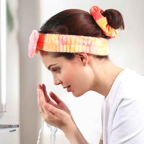 WSYUB Headband for Washing Face, Spa Headband for Teen Girls Skin Care and Makeup, with Hair Scrunchies