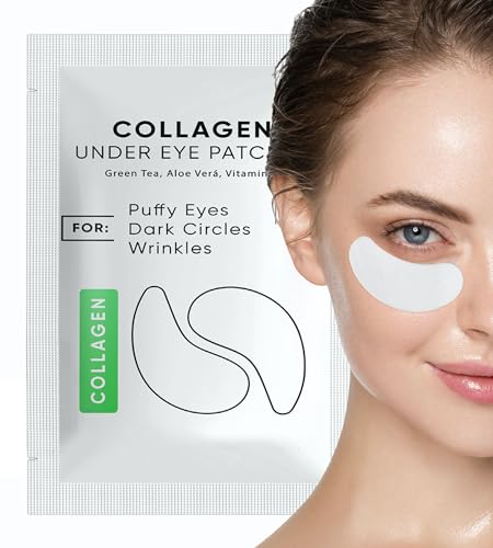 Under Eye Patches for Dark Circles, Puffiness 5 PAIRS - Dark Circles Under Eye Treatment - Under Eye Mask Gel - Under Eye Gel Patches for Puffy Eyes - Green Tea, Collagen Eye Patches - Under Eye Pads