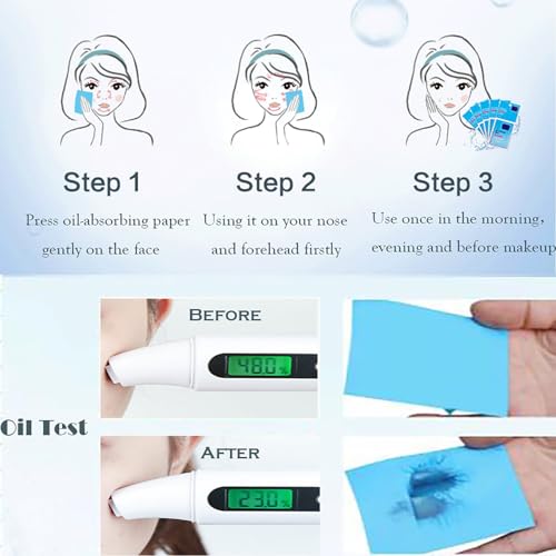 5 Packs Oil Blotting Papers for Face (300 Sheets) - Oil Absorbing Blotting Sheets for Oily Skin, Makeup-Friendly & Portable Oil Wipes