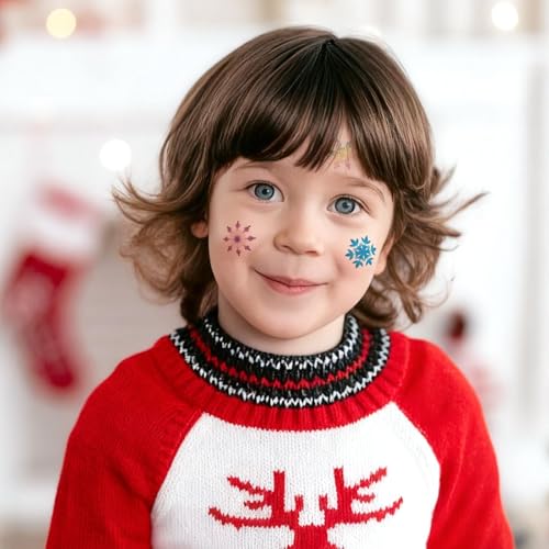 15 Pcs Winter Snowflake Temporary Tattoos, Festive Tattoo Stickers in Various Styles Party Gathering, Dance & Celebration Decorations, Holiday Present for Women Men Girls Boys Kids