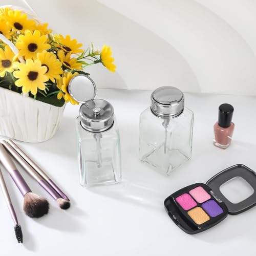 6oz Glass Push-Down Pump Dispenser for Acetone & Nail Polish