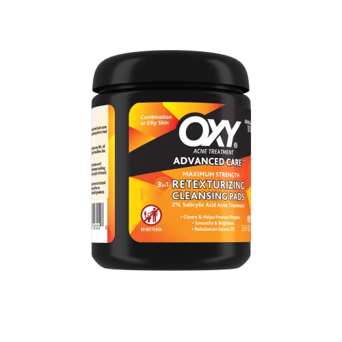 Oxy Maximum Action Pads 90 Count & Stridex Medicated Acne Pads Maximum 55 Count Bundle