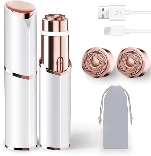 Rechargeable Facial Hair Remover for Women with 2 Replacement Heads