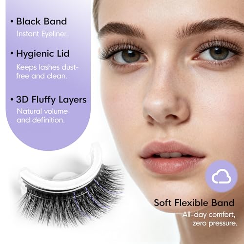 Self-Adhesive False Eyelashes - No Glue Needed, 5 Pairs