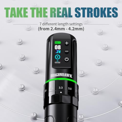 Dragonhawk L3 Wireless Tattoo Pen Machine - Black + 1 Battery