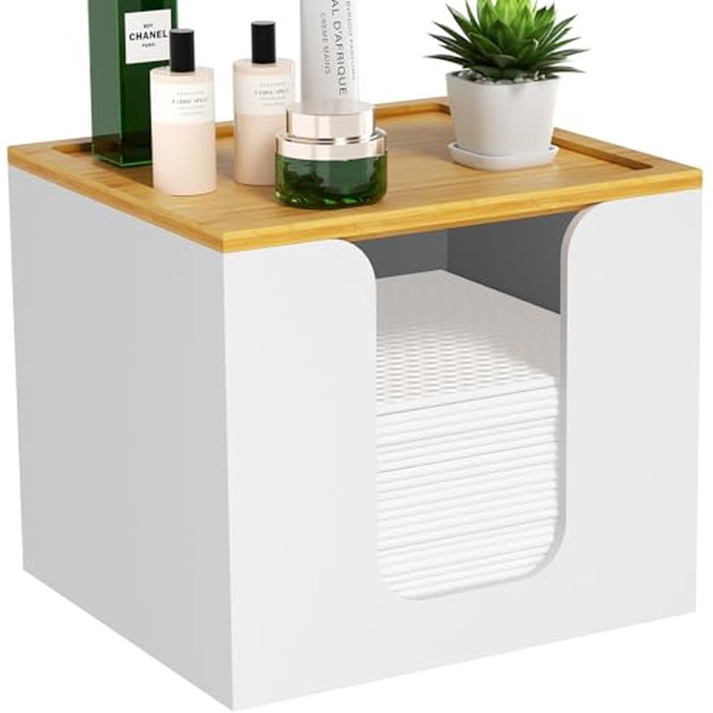 Acrylic Disposable Face Towel Holder with Bamboo Lid