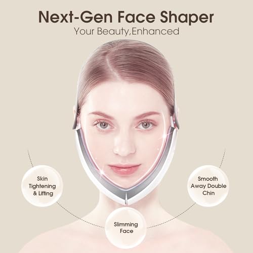 Intelligent Jawline Shaper Double Chin Reducer and V-Face Lift Belt Machine with Remote Control, Face Massager V-Face Device for Women