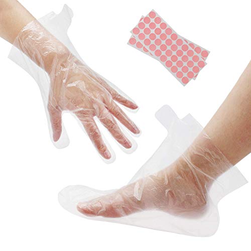 Paraffin Wax Mitts and Booties, Segbeauty Wax Bath Liners, Snug Elastic Opening Insulated Terry Cloth Mittens for Hand and Foot, Gloves and Booties for Paraffin Warmers SPA Heated thera-py