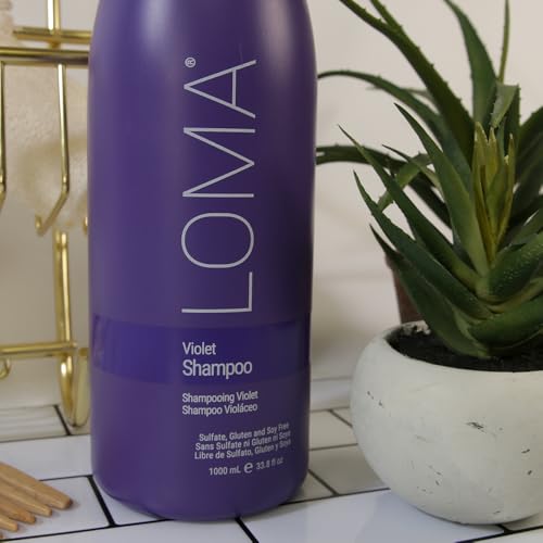 Loma Hair Care Violet Shampoo, Vanilla Bean/Blood Orange, 33.8 Fl Oz