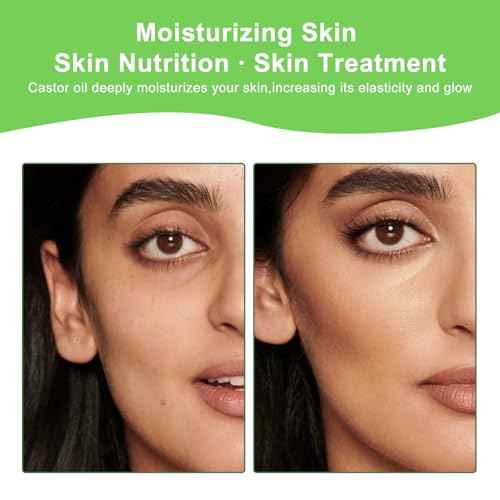 Organic Castor Oil (16.9oz Glass bottle) USDA Certified 100% Pure Natural, Cold Pressed, Hexane Free. Castor Oil for Hair Growth, Thicker Lashes & Fuller Brows