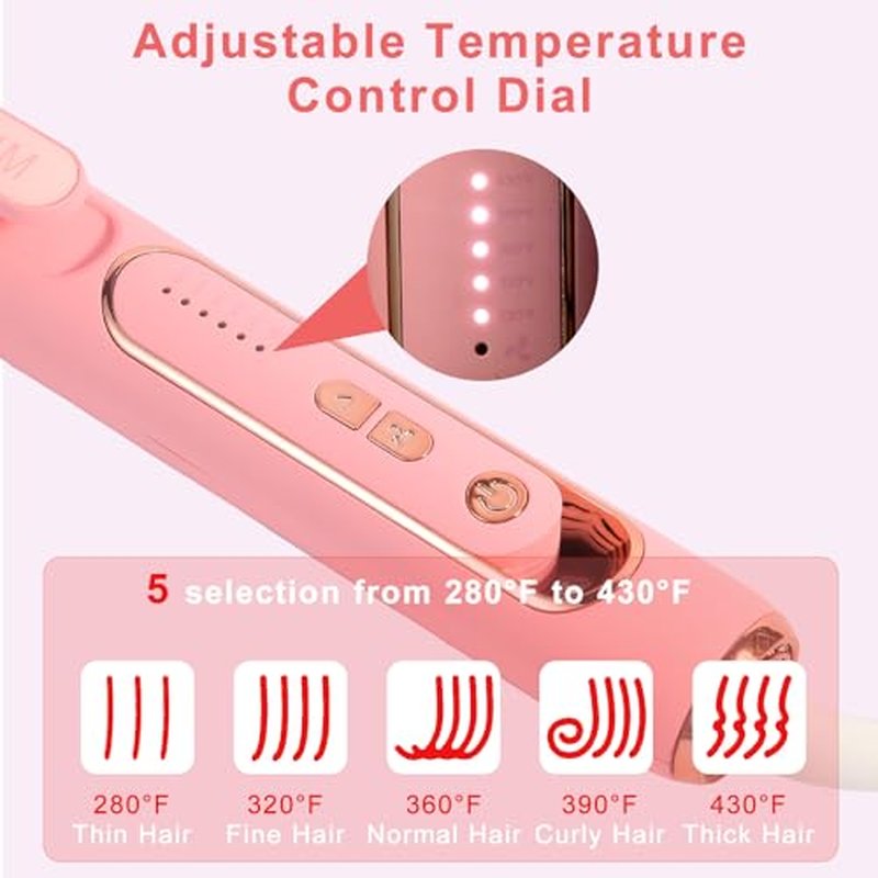 2 in 1 Hair Straightener & Curler - Titanium Flat Iron, 280-430°F