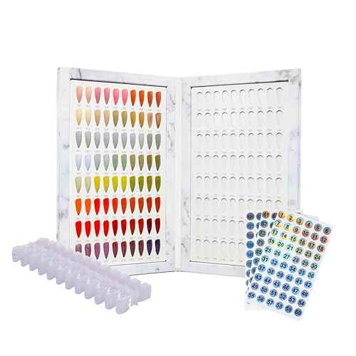 Acycoin2A 160 Nail Color Display Book Chart with 240 Nail Tips UV Gel Polish Color Card Board (A)
