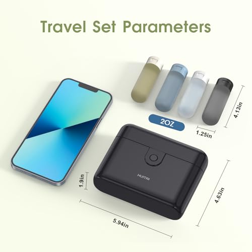 HUITAI Travel Bottles Set - 4x2oz TSA Approved, Leak-Proof Case