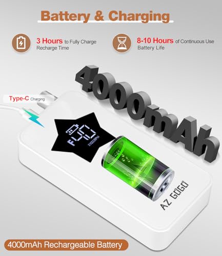 AZ GOGO 40,000RPM Rechargeable Nail Drill - Quiet Portable Efile for Acrylic & Gel Nails