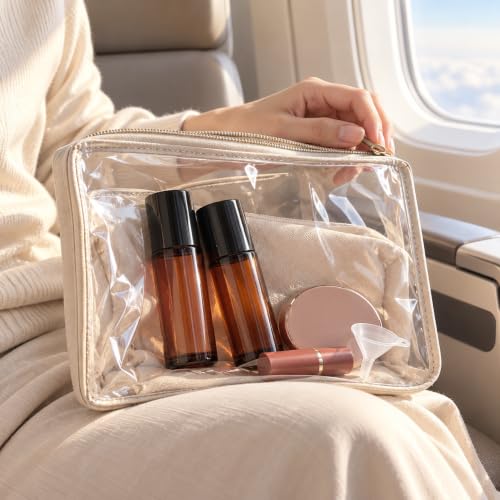2 Pack 30ml Amber Glass Roller Bottles - Refillable Empty Roll-On Tubes