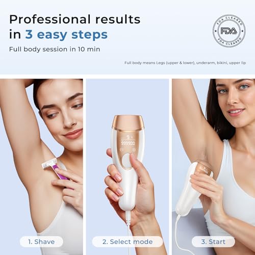 IPL Laser Hair Removal Device for Women with Ice-Cooling System, 21J, Painless Hair Reduction