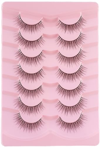 Wispy False Eyelashes 7 Pairs - Natural 3D Flared Lash Strip