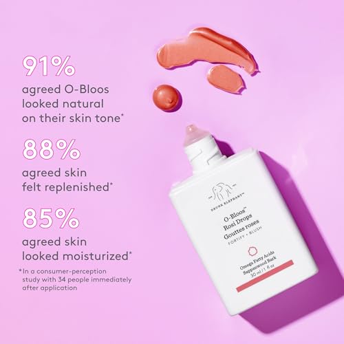 Drunk Elephant O-Bloos Rosi Drops - 30 ml/1 fl oz - Peachy-Pink Color Serum Drops - Clean Clinical Skincare - Cruelty-Free - Dermatologist-Tested - Free of Essential Oils, Silicones, and Fragrance