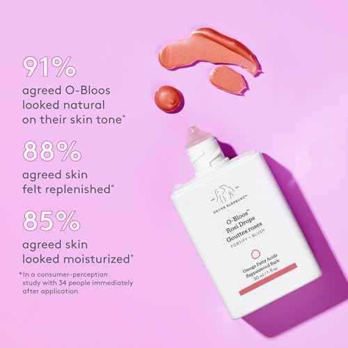 Drunk Elephant O-Bloos Rosi Drops - 30 ml/1 fl oz - Peachy-Pink Color Serum Drops - Clean Clinical Skincare - Cruelty-Free - Dermatologist-Tested - Free of Essential Oils, Silicones, and Fragrance